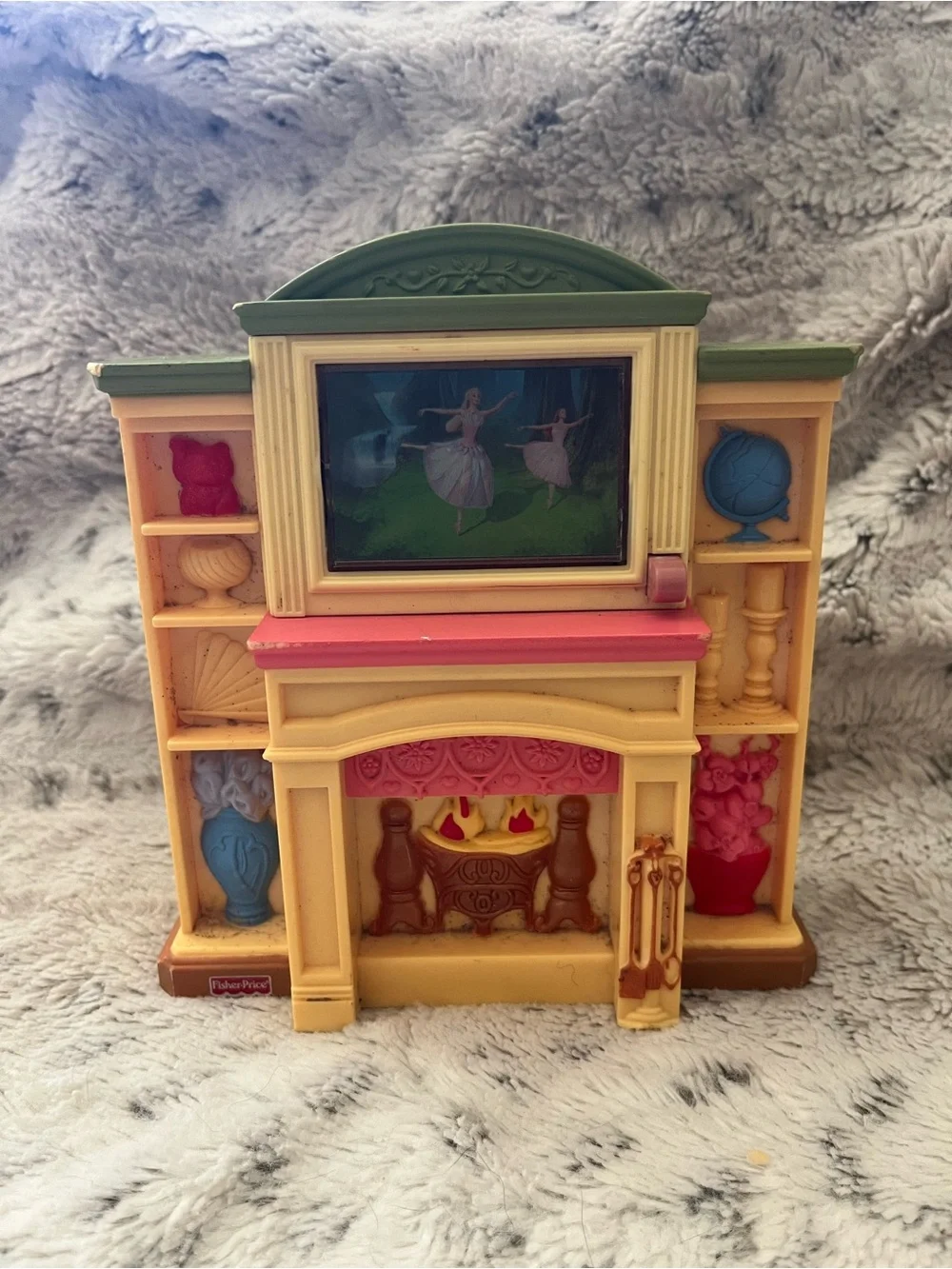 Fisher Price Loving Family Dollhouse - Fireplace & TV - Music & Light Up - 2006